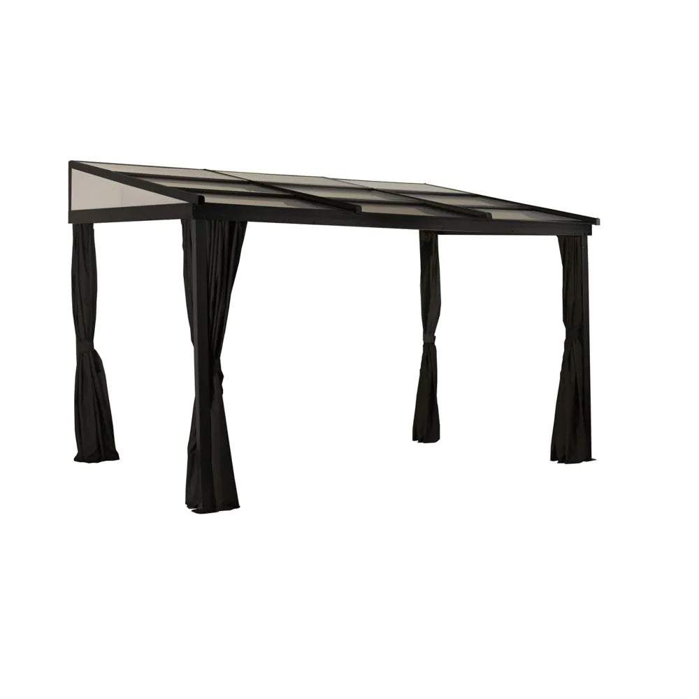 Budavar Wall-Mounted Aluminum Gazebo Patio Cover 10 x 12 ft | Sojag-Delightful Yard