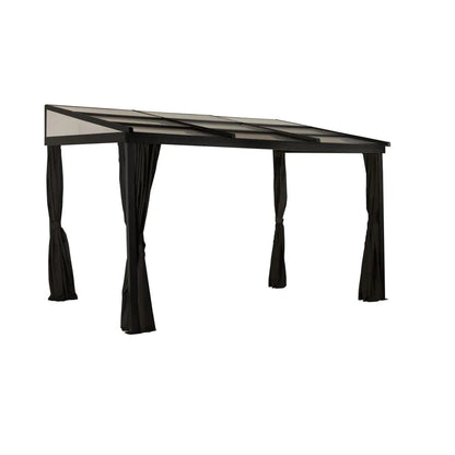 Budavar Wall-Mounted Aluminum Gazebo Patio Cover 10 x 12 ft | Sojag-Delightful Yard