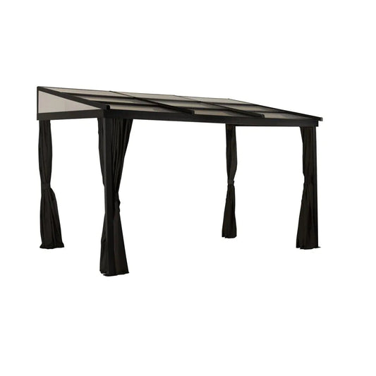 Budavar Wall-Mounted Aluminum Gazebo Patio Cover 10 x 12 ft | Sojag-Delightful Yard