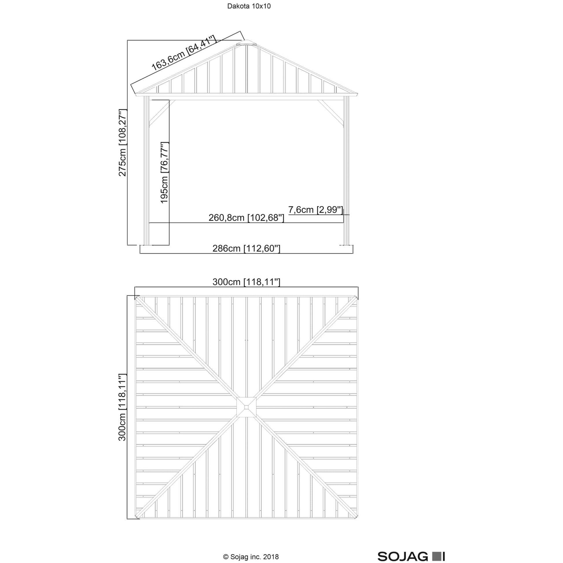 Sojag Dakota Gazebo 10 x 10 ft - Delightful Yard