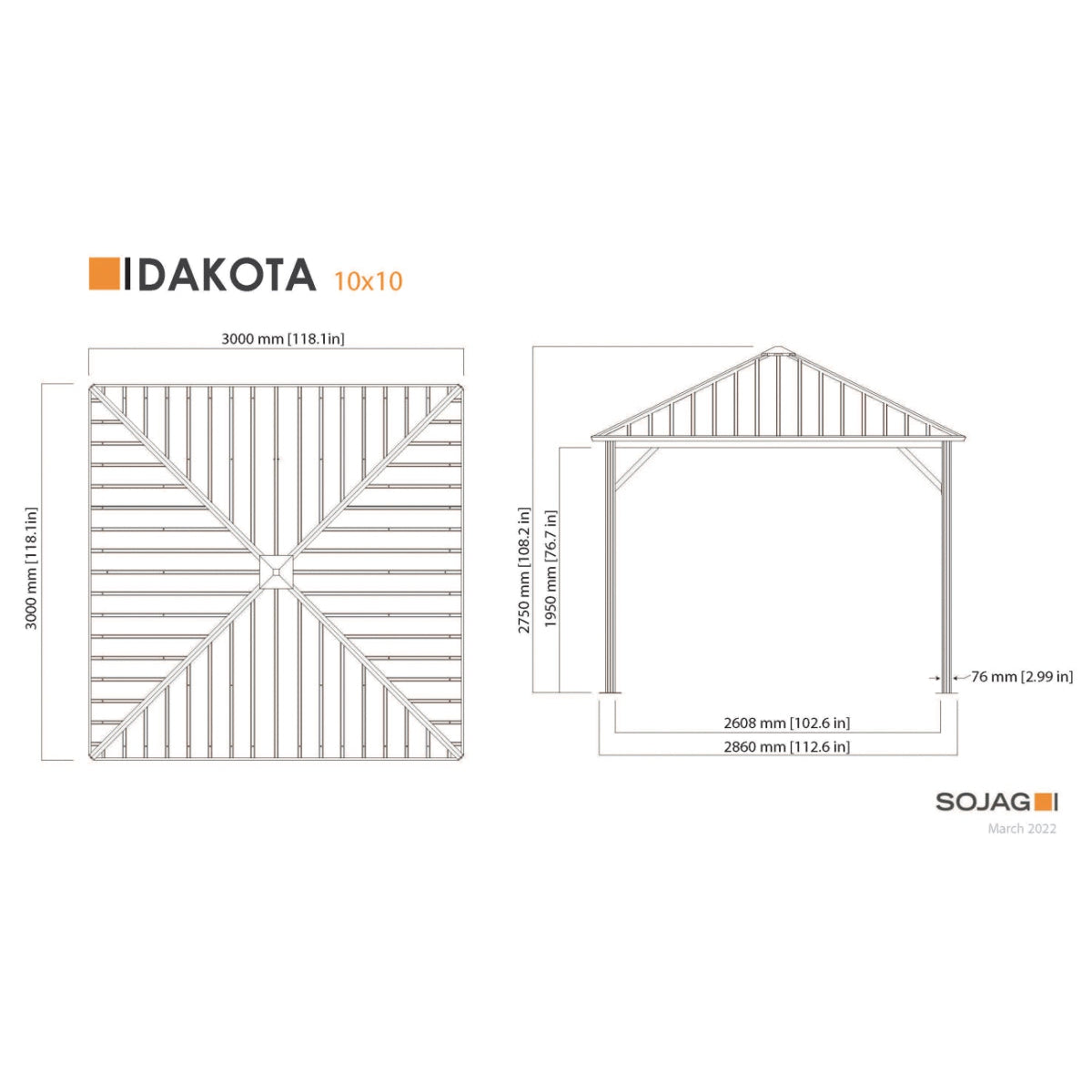Dakota Gazebo Curtains 10 x 10 ft | Sojag-Delightful Yard
