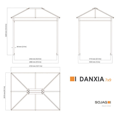 Danxia Steel Polycarbonate Gazebo 7 x 9 ft | Sojag-Delightful Yard