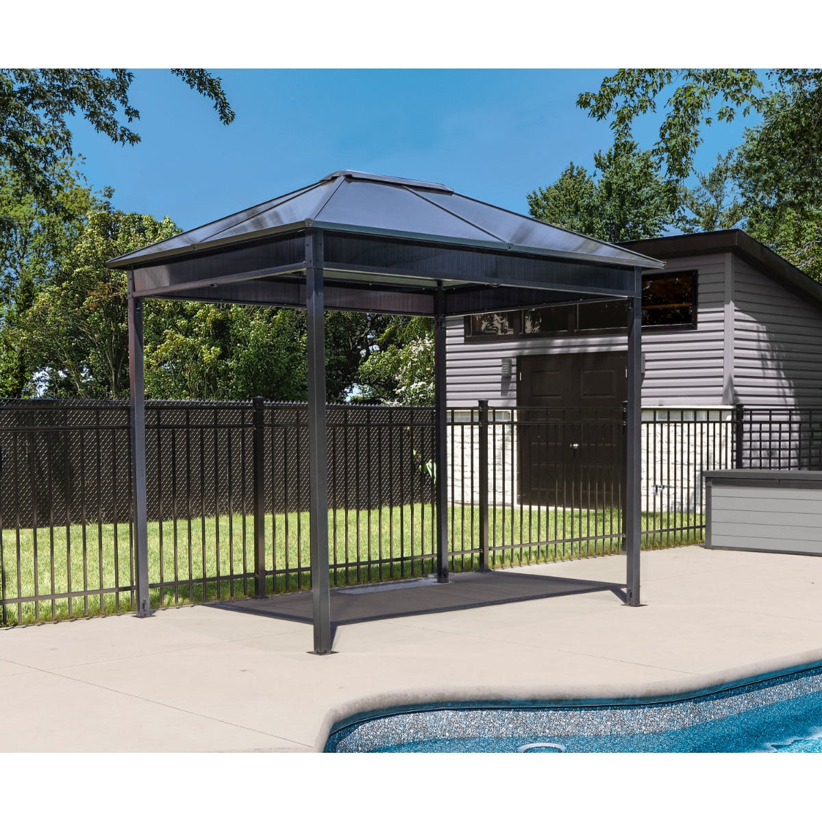 Danxia Steel Polycarbonate Gazebo 7 x 9 ft | Sojag-Delightful Yard