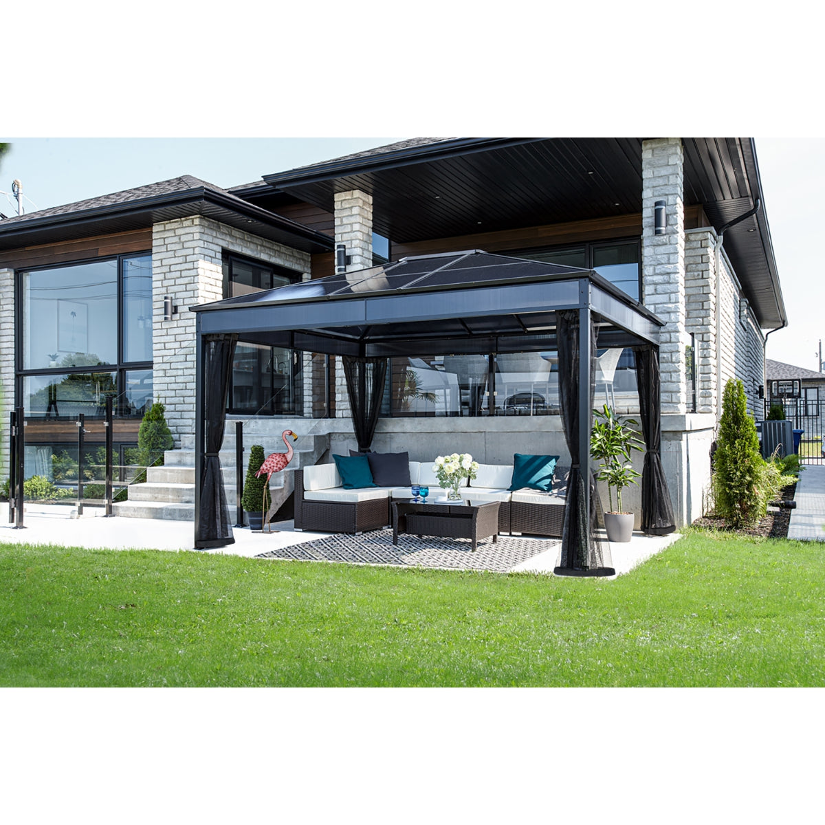 Diani Steel Polycarbonate Gazebo 10 x 12 ft | Sojag-Delightful Yard