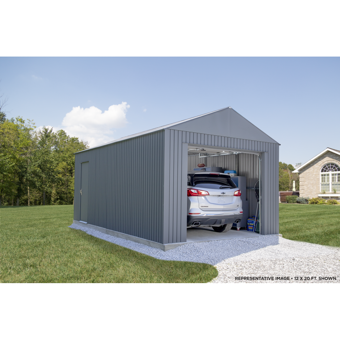 Everest Steel Garage Shed 12 x 25 ft | Sojag-Delightful Yard