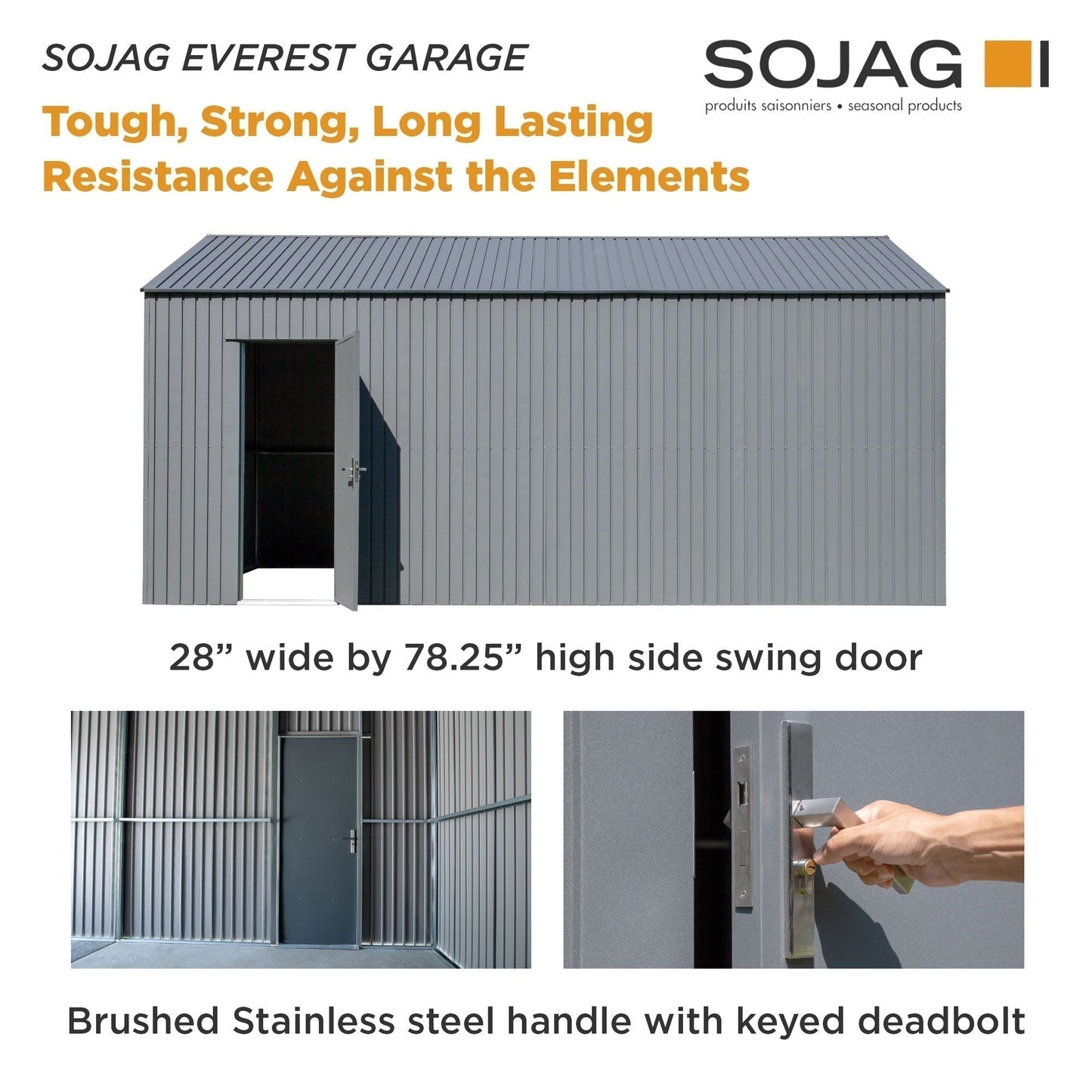 Everest Steel Garage Shed 12 x 25 ft | Sojag-Delightful Yard