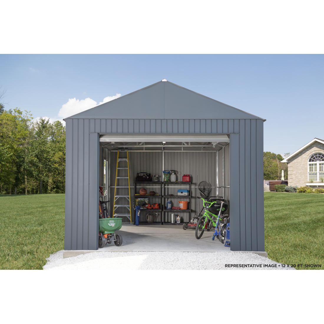 Everest Steel Garage Shed 12 x 30 ft | Sojag-Delightful Yard