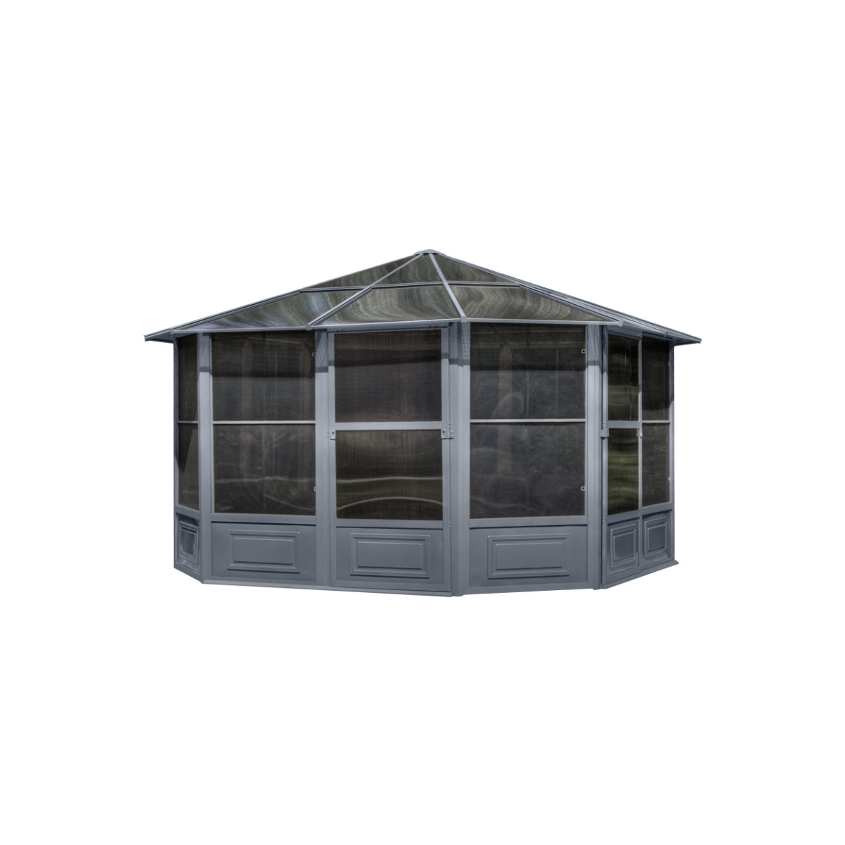 Florence Aluminum Solarium PC Roof 12 x 12 ft. | Gazebo PenGuin-Delightful Yard