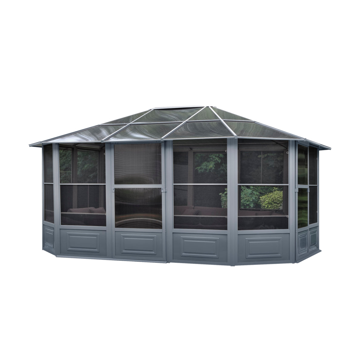 Florence Aluminum Solarium PC Roof 12 x 15 ft. | Gazebo PenGuin-Delightful Yard