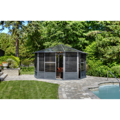 Florence Aluminum Solarium PC Roof 12 x 12 ft. | Gazebo PenGuin-Delightful Yard