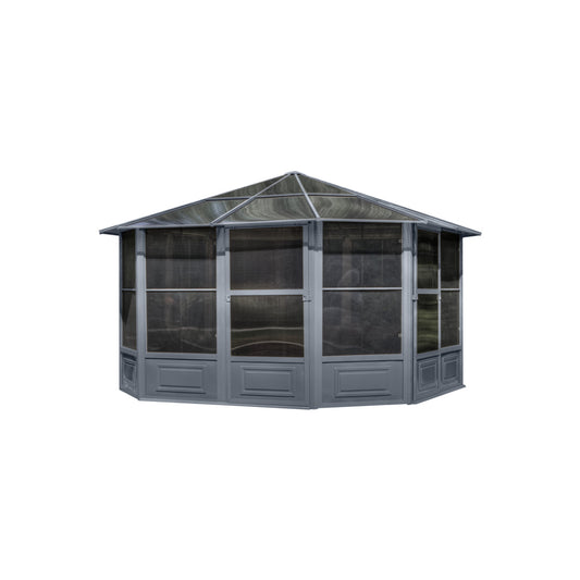 Florence Aluminum Solarium PC Roof 12 x 12 ft. | Gazebo PenGuin-Delightful Yard