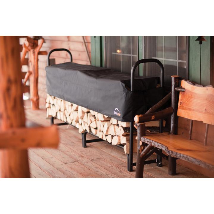 Heavy Duty Firewood Rack with Cover 8 ft. - Delightful Yard