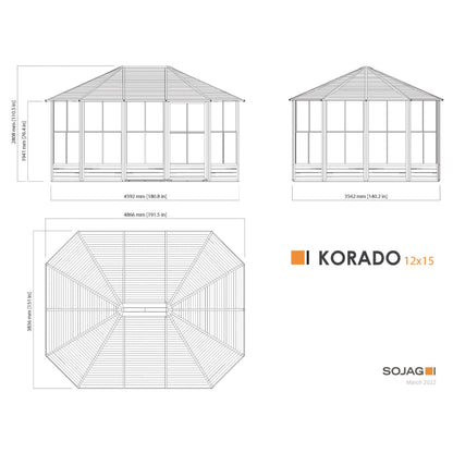 Korado Aluminum Octagonal Solarium 12 x 15 ft. | Sojag-Delightful Yard