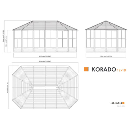 Korado Aluminum Octagonal Solarium 12 x 18 ft. | Sojag-Delightful Yard