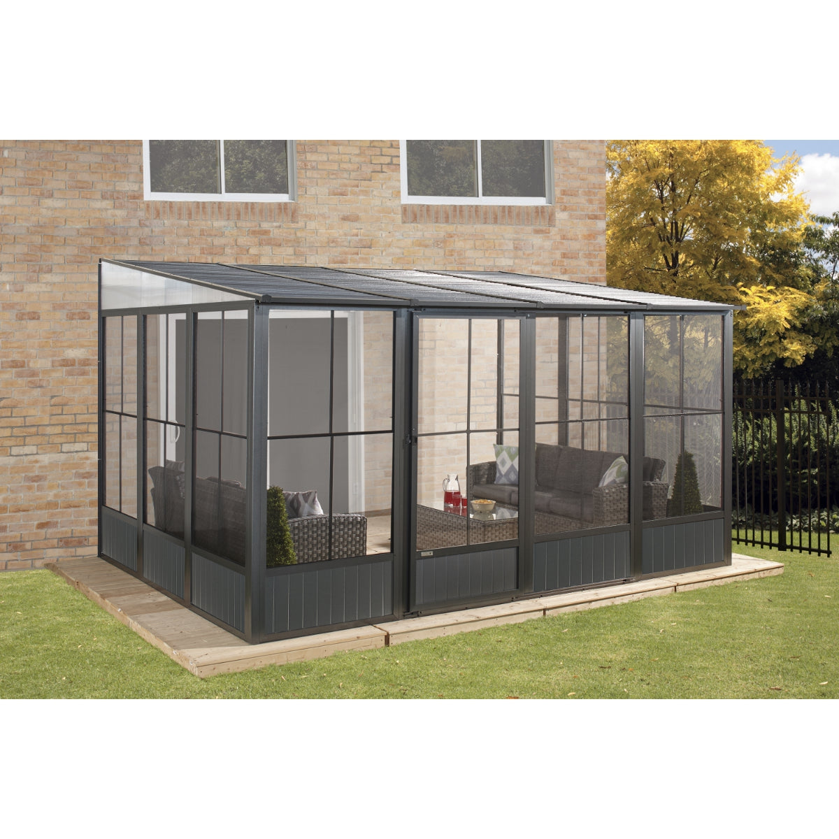 Korado Aluminum Wall Mounted Sunroom 10 x 13 ft. | Sojag-Delightful Yard