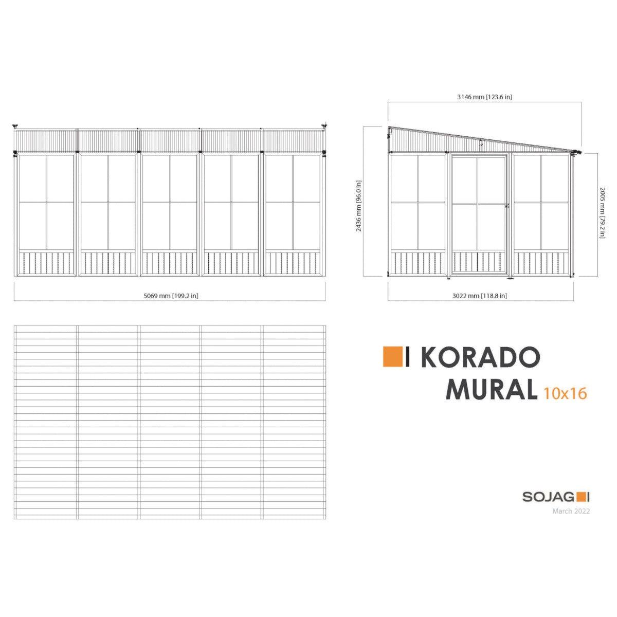 Korado Aluminum Wall Mounted Sunroom 10 x 16 ft. | Sojag-Delightful Yard