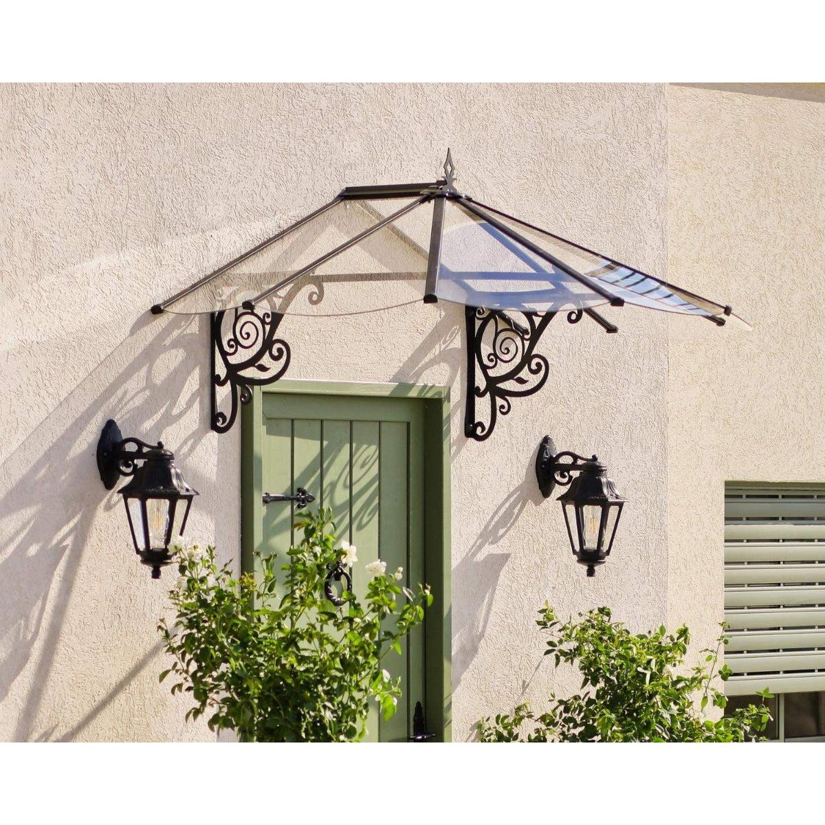 Lily 1780 French Door Awning Clear Panel | Palram-Canopia - Delightful Yard