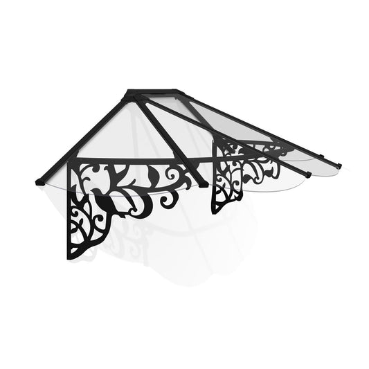 Lily French Door Awning 7 x 3 ft. Clear Panel | Palram-Canopia-Delightful Yard