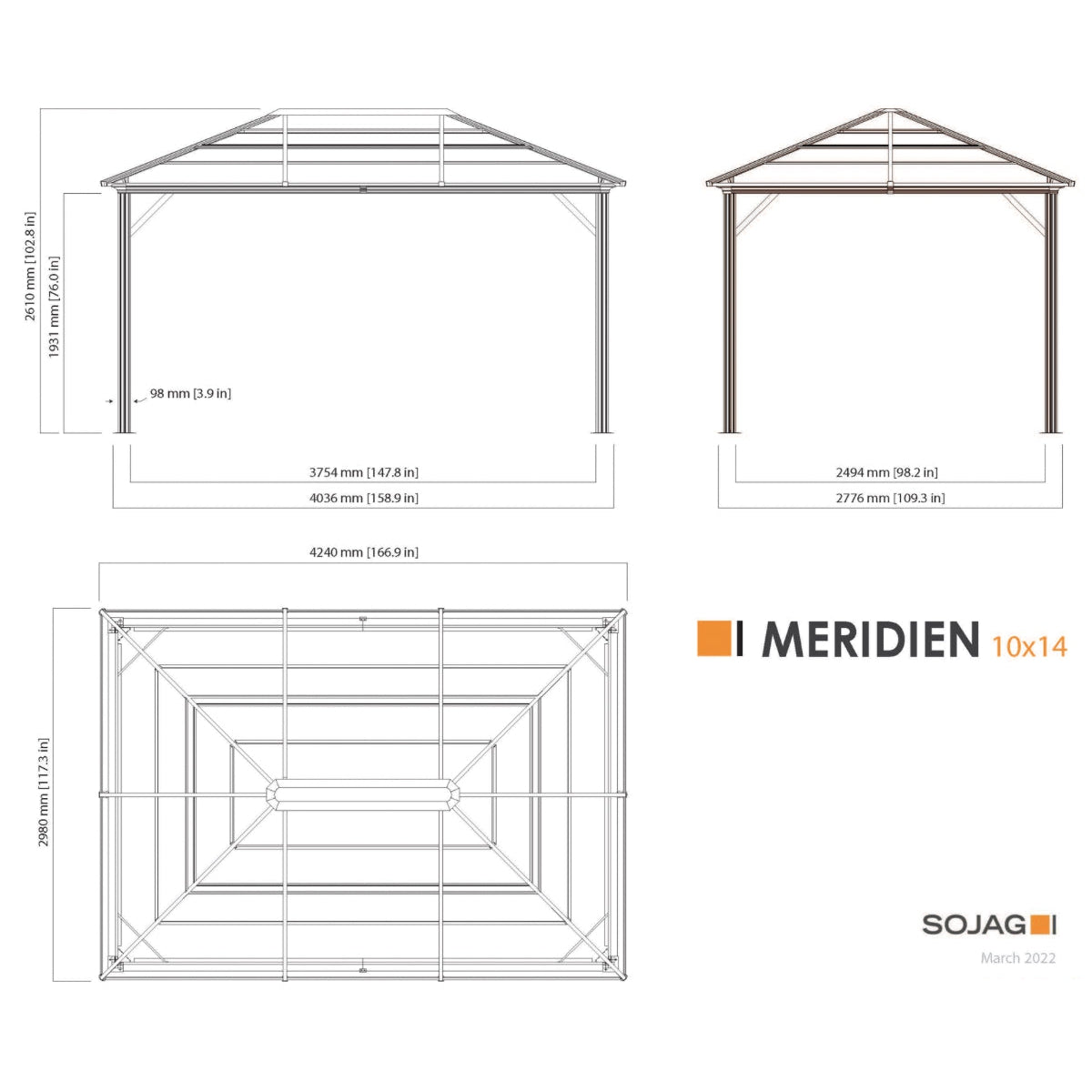 Meridien Gazebo Curtains 10 x 14 ft | Sojag-Delightful Yard