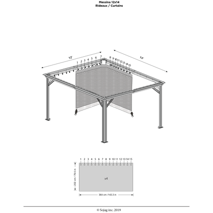 Monaco, Messina, Mykonos, and Moreno Gazebo Curtains 12 x 14 ft | Sojag-Delightful Yard