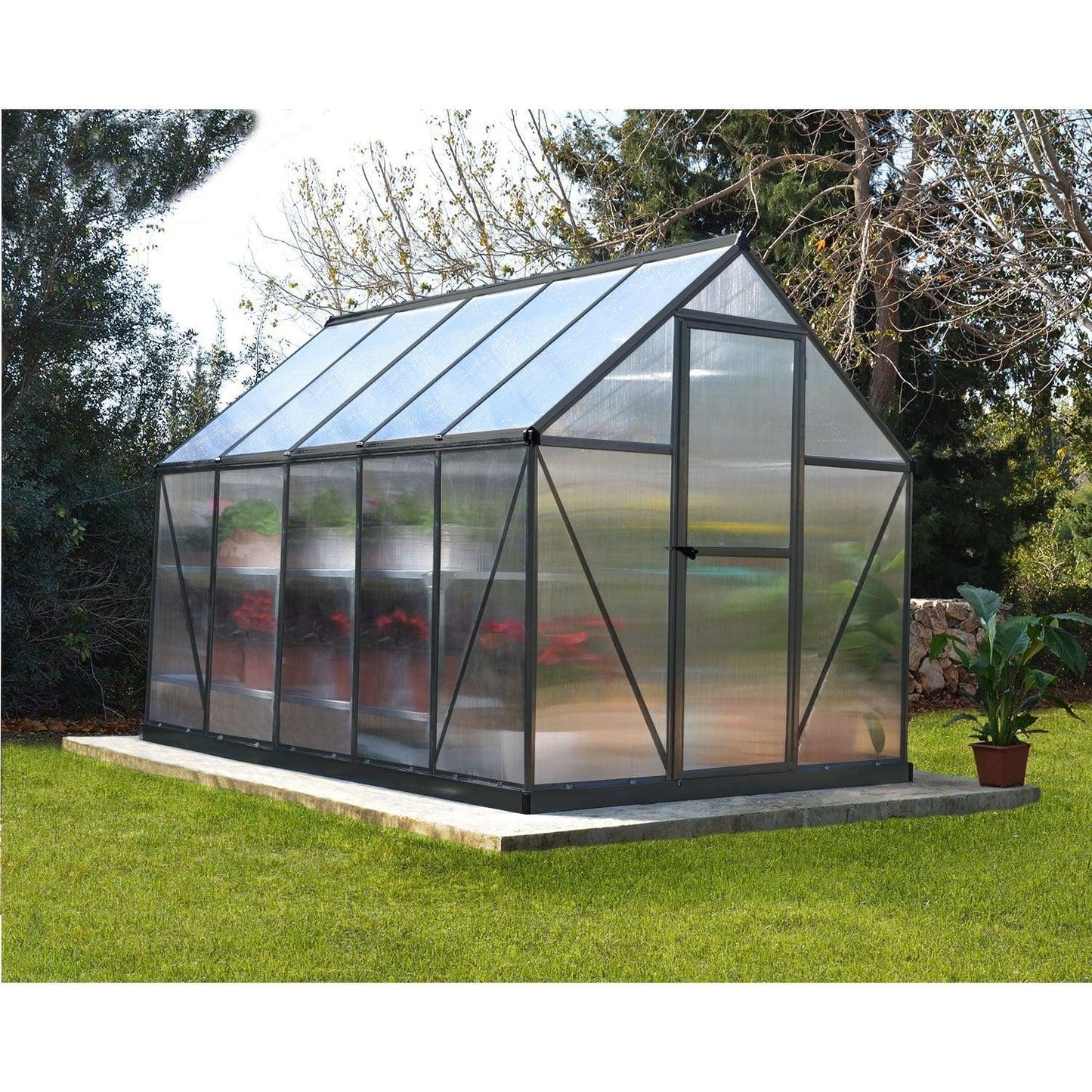 Mythos Greenhouse 6 x 10 ft. Grey Frame | Palram-Canopia - Delightful Yard