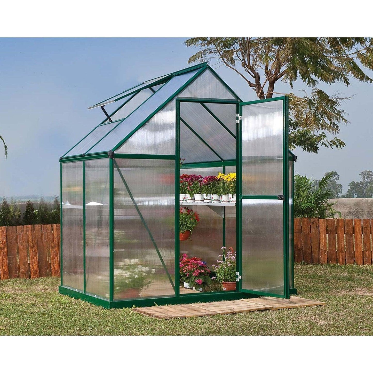 Mythos Greenhouse 6 x 4 ft. Green Frame | Palram-Canopia - Delightful Yard