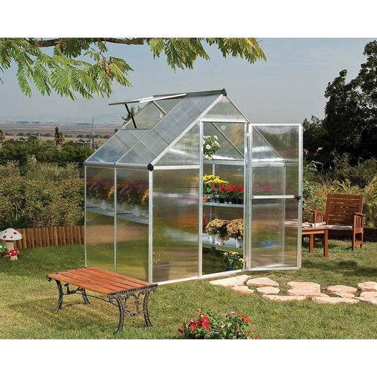 Mythos Greenhouse 6 x 4 ft. Silver Frame | Palram-Canopia - Delightful Yard