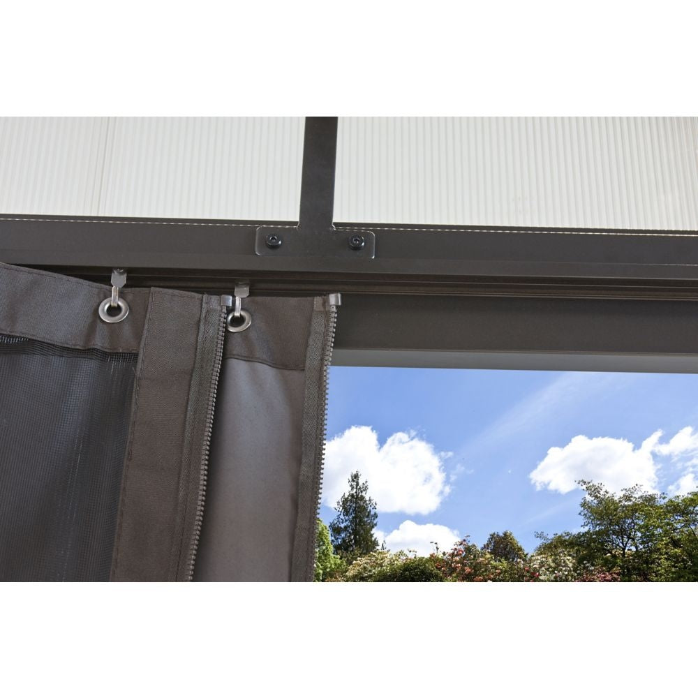 Pompano Aluminum Wall-Mounted Gazebo Patio Cover 10 x 12 ft | Sojag-Delightful Yard