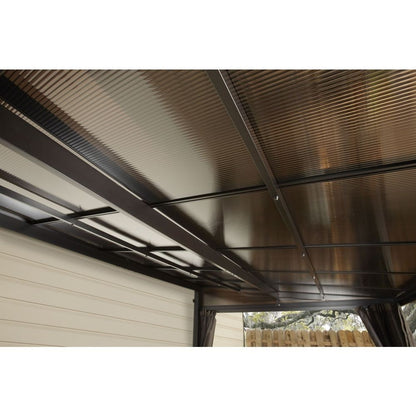 Pompano Aluminum Wall-Mounted Gazebo Patio Cover 10 x 14 ft | Sojag-Delightful Yard