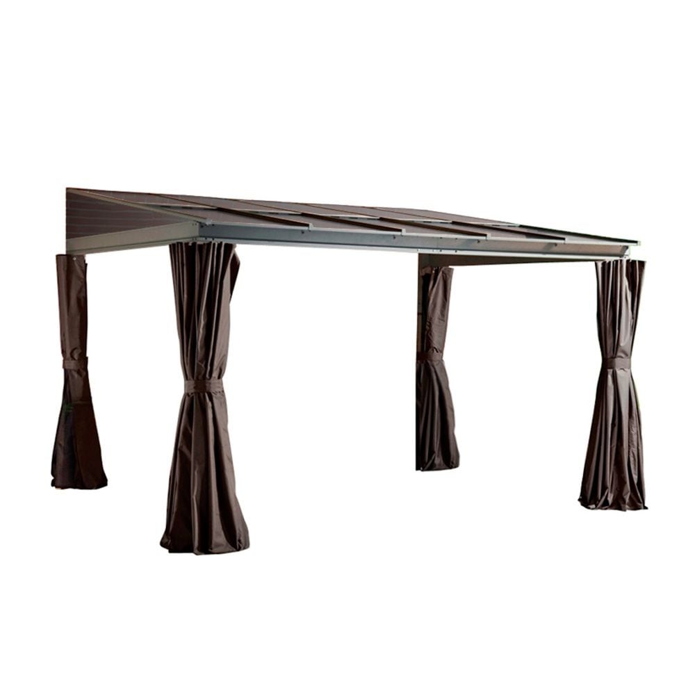 Pompano Aluminum Wall-Mounted Gazebo Patio Cover 10 x 14 ft | Sojag-Delightful Yard