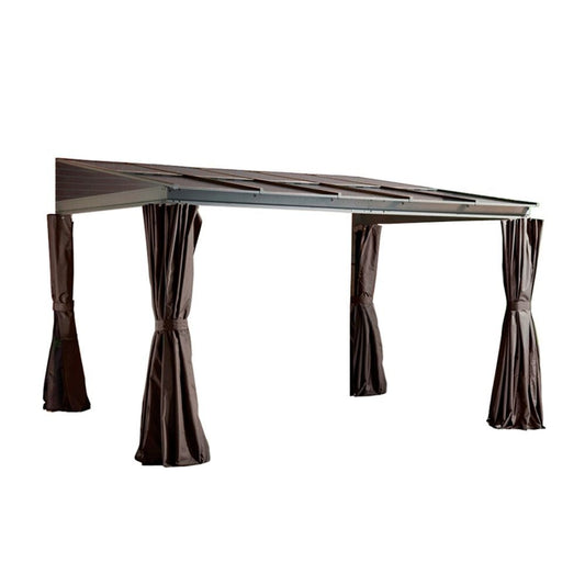 Pompano Aluminum Wall-Mounted Gazebo Patio Cover 10 x 14 ft | Sojag-Delightful Yard