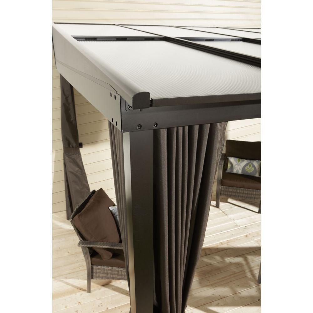 Pompano Aluminum Wall-Mounted Gazebo Patio Cover 12 x 16 ft | Sojag-Delightful Yard