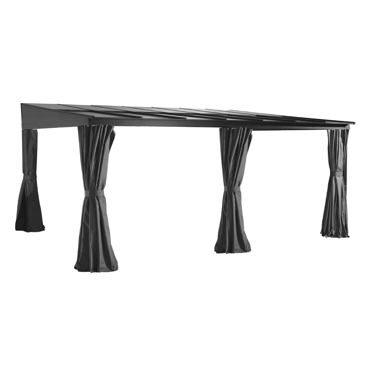 Pompano Aluminum Wall-Mounted Gazebo Patio Cover 12 x 16 ft | Sojag-Delightful Yard