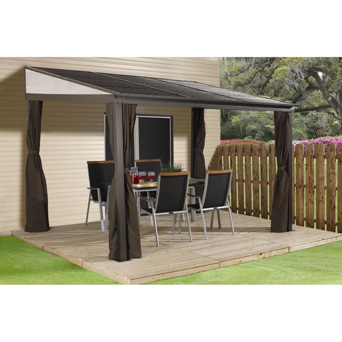 Sojag Portland Wall-Mounted Gazebo Patio Cover 10 x 12 ft - Delightful Yard