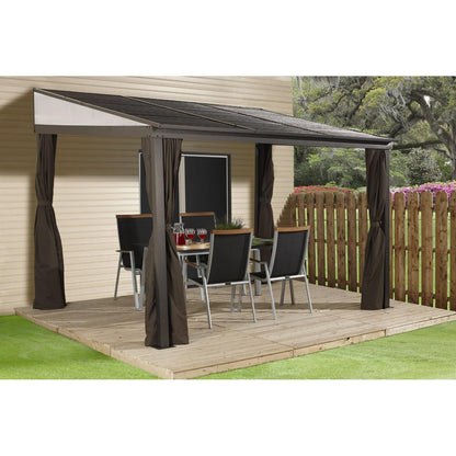 Sojag Portland Wall-Mounted Gazebo Patio Cover 10 x 12 ft - Delightful Yard