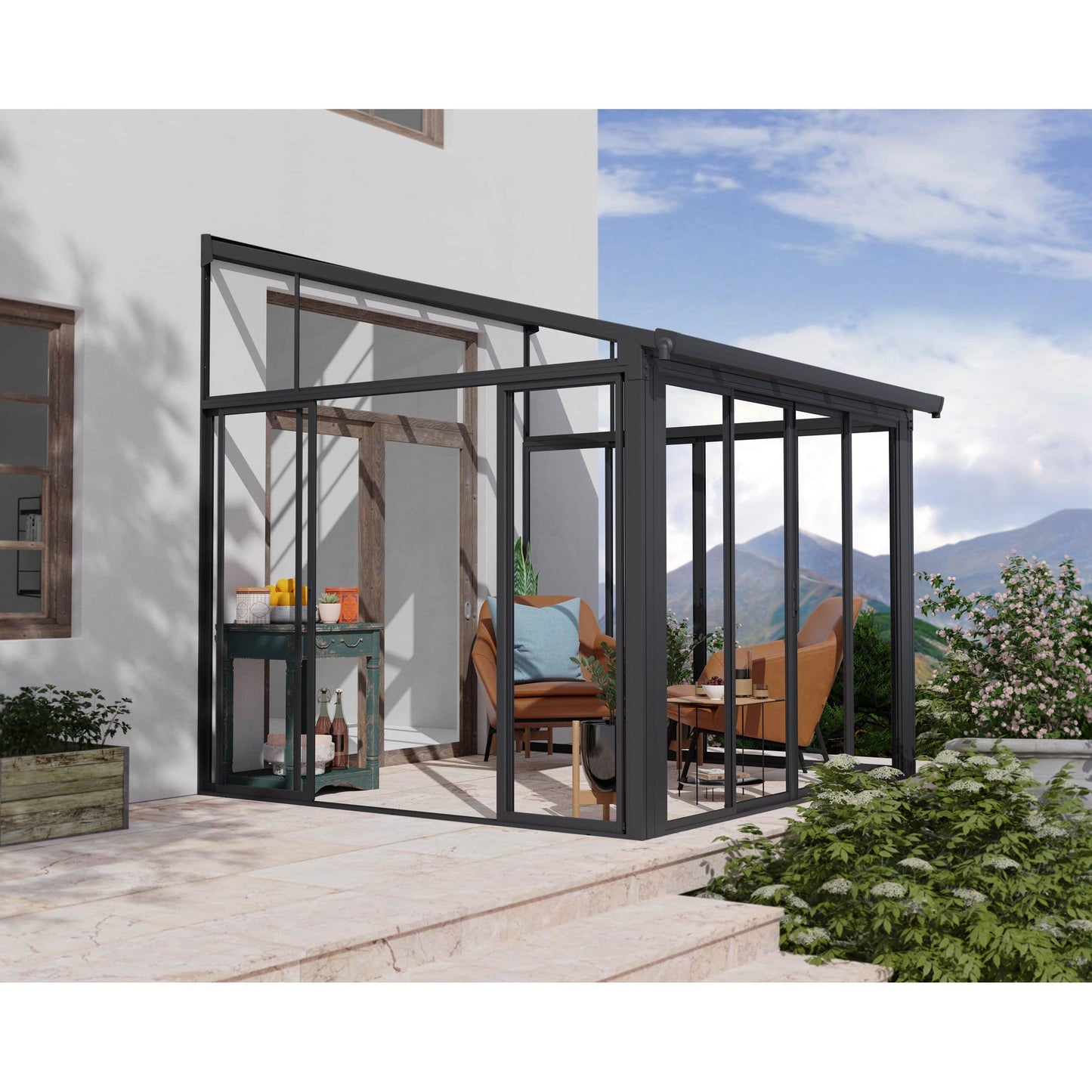 San Remo Patio Enclosure Sunroom 10 x 10 ft. | Palram-Canopia - Delightful Yard