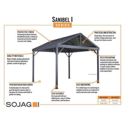 Sojag Sanibel I Gazebo 10 x 10 ft - Delightful Yard