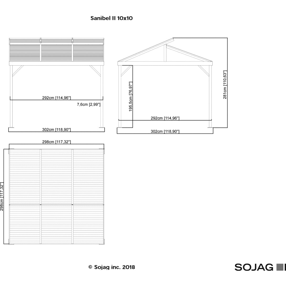 Sojag Sanibel II Gazebo 10 x 10 ft - Delightful Yard