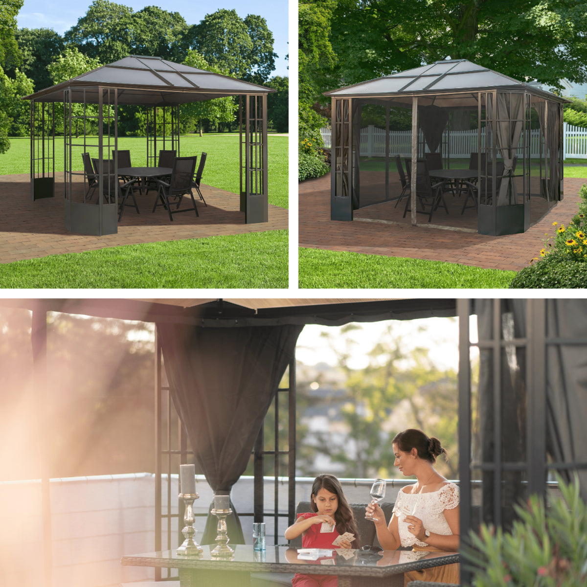 Savino Aluminum Gazebo 10 x 12 ft | Sojag-Delightful Yard