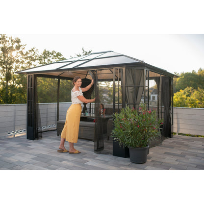Savino Aluminum Gazebo 12 x 14 ft | Sojag-Delightful Yard