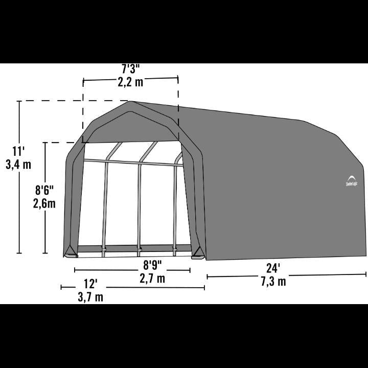 ShelterCoat 12 x 24 x 11 ft. Garage Barn Shelter - Delightful Yard