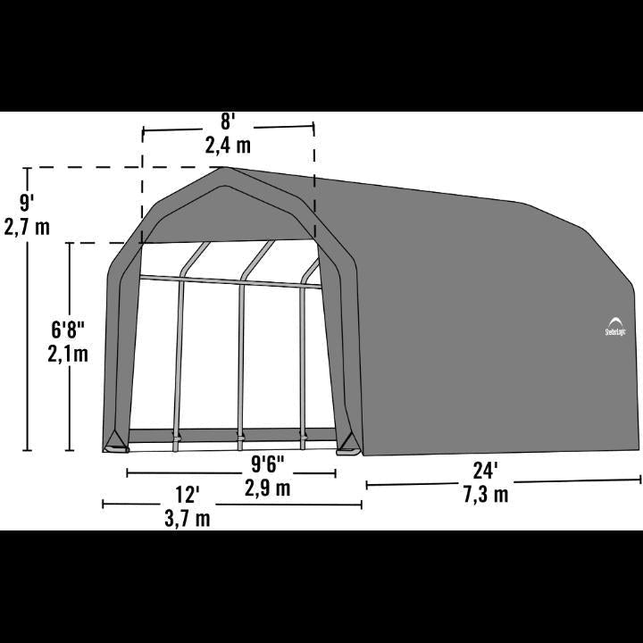 ShelterCoat 12 x 24 x 9 ft. Garage Barn Shelter - Delightful Yard