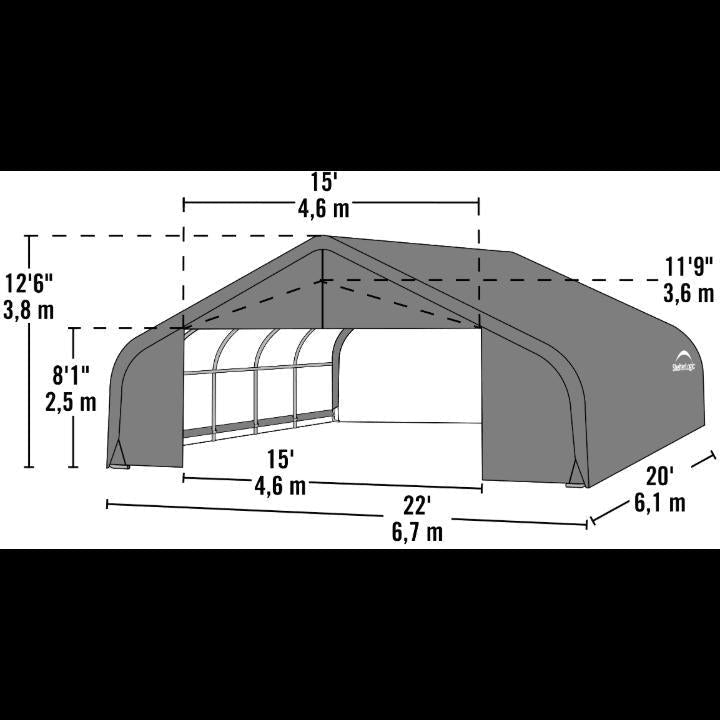 ShelterCoat 22 x 20 x 13 ft. Garage Peak Top - Delightful Yard