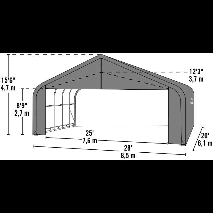 ShelterCoat 28 x 20 x 16 ft. Garage Peak Top - Delightful Yard