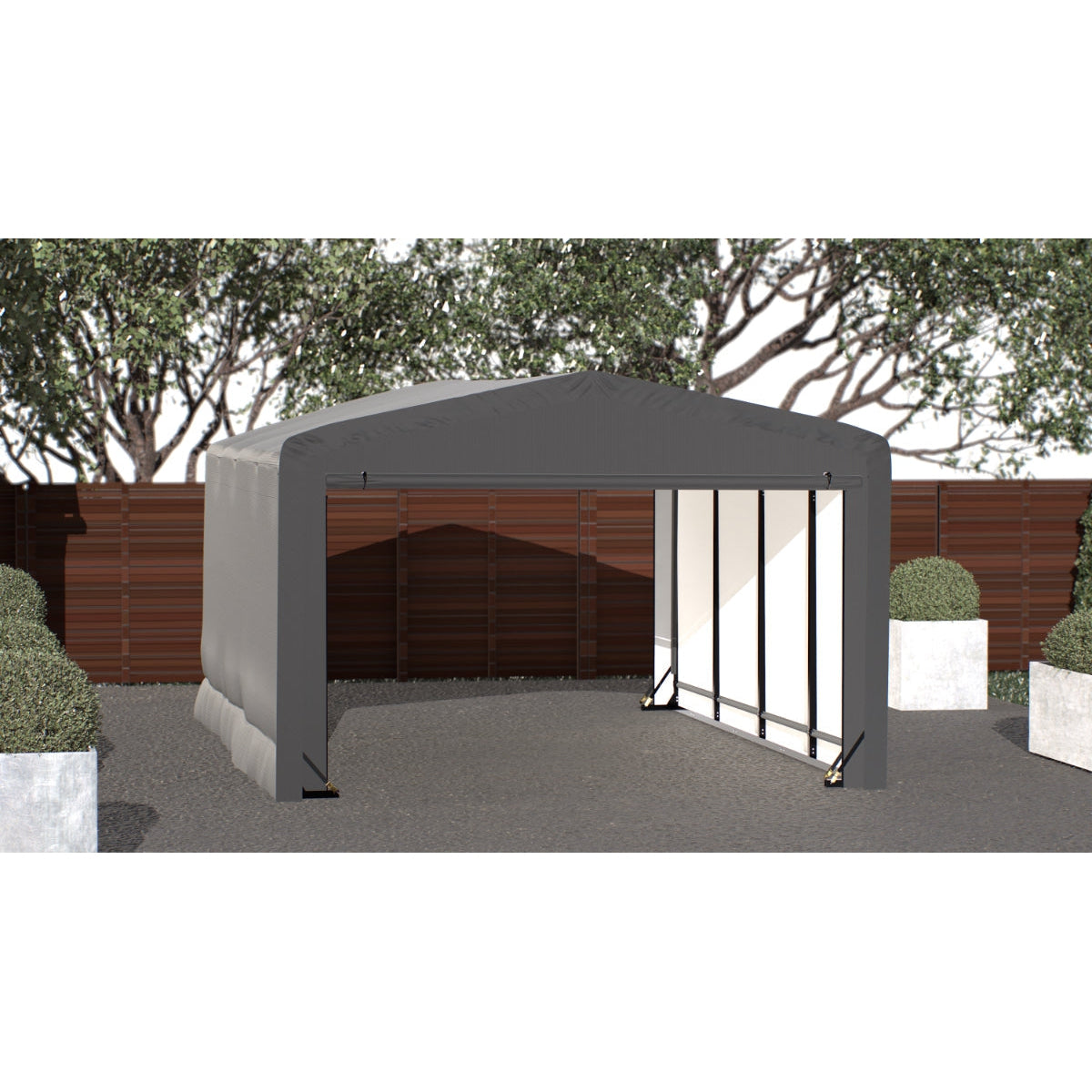 ShelterTube Wind and Snow-Load Rated Garage 12 x 18 x 8 ft. | Shelterlogic-Delightful Yard