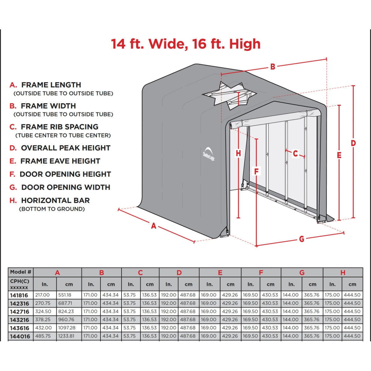 ShelterTube Wind and Snow-Load Rated Garage 14 x 32 x 16 ft. | Shelterlogic-Delightful Yard