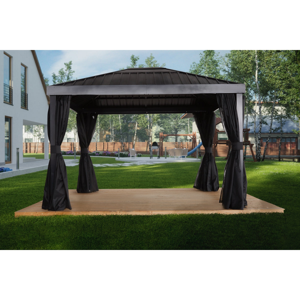 Skylight Aluminum Gazebo 10 x 12 ft | Sojag-Delightful Yard