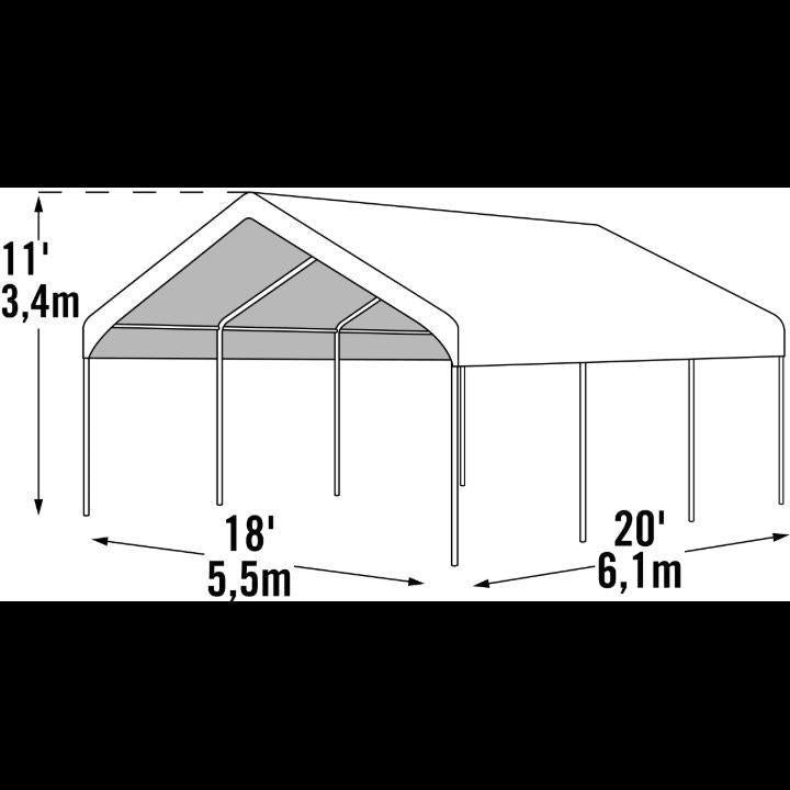 SuperMax Canopy 18 x 20 ft. White - Delightful Yard