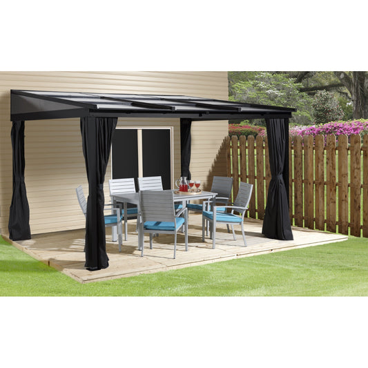 Sutton Wall-Mounted Aluminum Gazebo Patio Cover 10 x 12 ft | Sojag-Delightful Yard