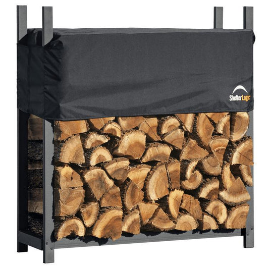 Ultra Duty Firewood Rack with Cover, 4 ft. - Delightful Yard